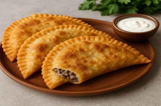 Classic chebureks with beef